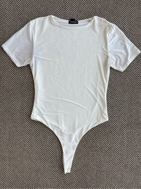 Boohoo White One Piece Bodysuit